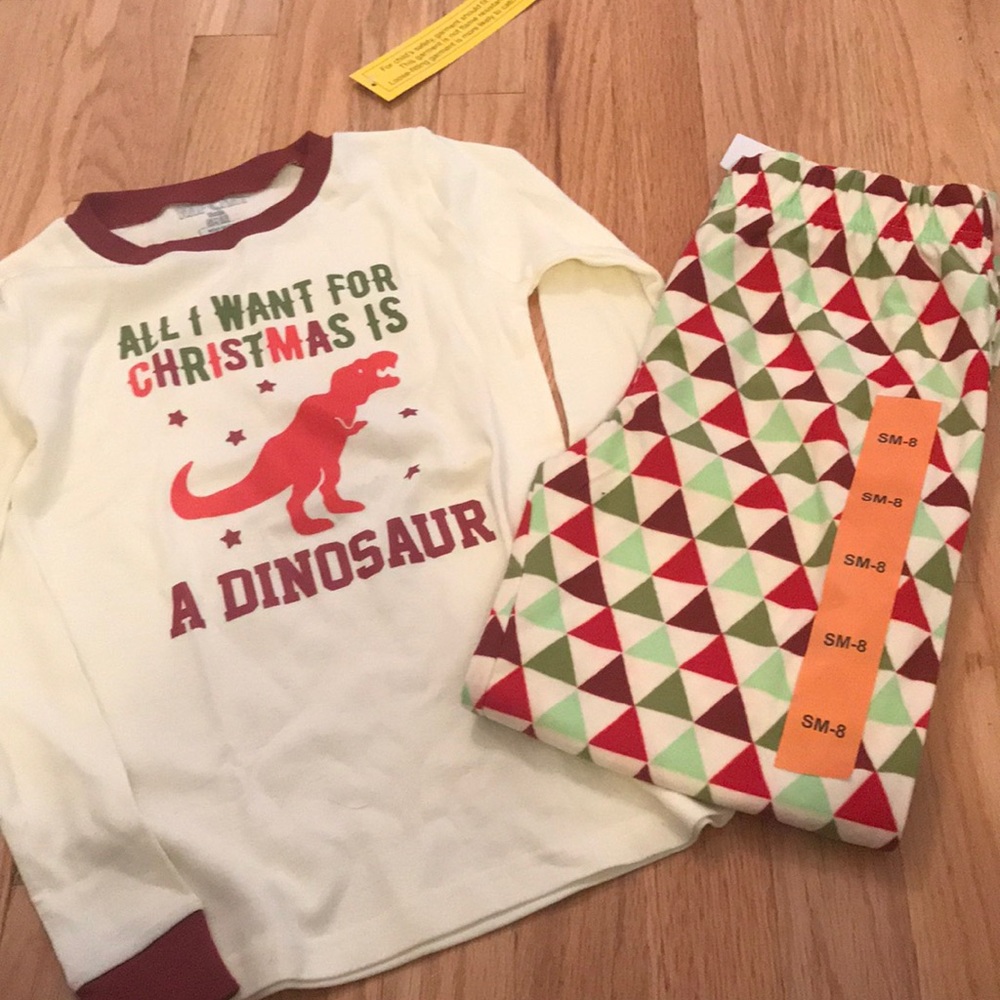 NWT Dinosaur Christmas pajamas